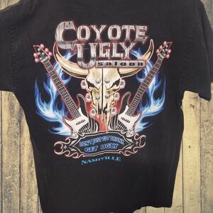 Vintage Y2K Black Neon COYOTE UGLY Nashville Don't Just Get Drunk Retro Medium